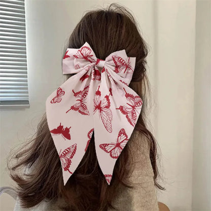 Women'S Beach Sweet Simple Style Butterfly Alloy Cloth Printing Hair Clip