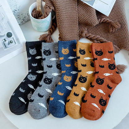 Women'S Cartoon Style Animal Color Block Cotton Blend Polyester Crew Socks 1 Pair