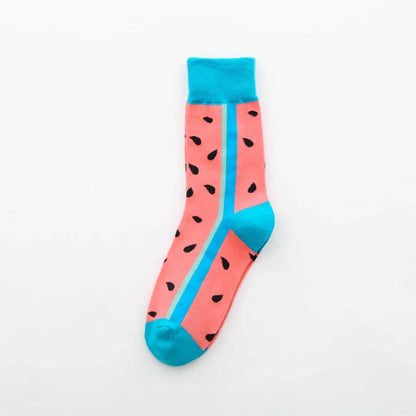 Women'S Cartoon Style Animal Fruit Cotton Crew Socks A Pair