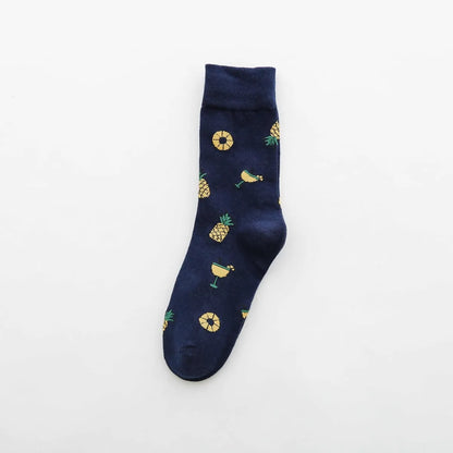 Women'S Cartoon Style Animal Fruit Cotton Crew Socks A Pair