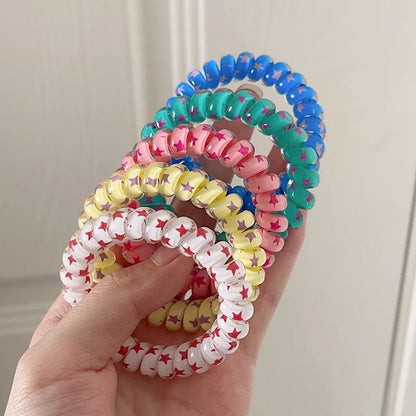 Women'S Cartoon Style Color Block Plastic Resin Hair Tie