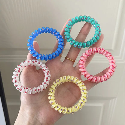 Women'S Cartoon Style Color Block Plastic Resin Hair Tie