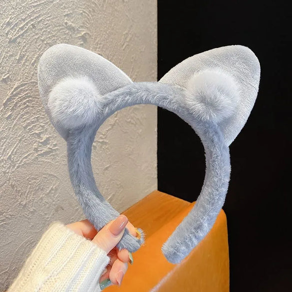 Women'S Cartoon Style Cute Bear Flower Antlers Plush Handmade Hair Band