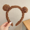 Women'S Cartoon Style Cute Bear Flower Antlers Plush Handmade Hair Band