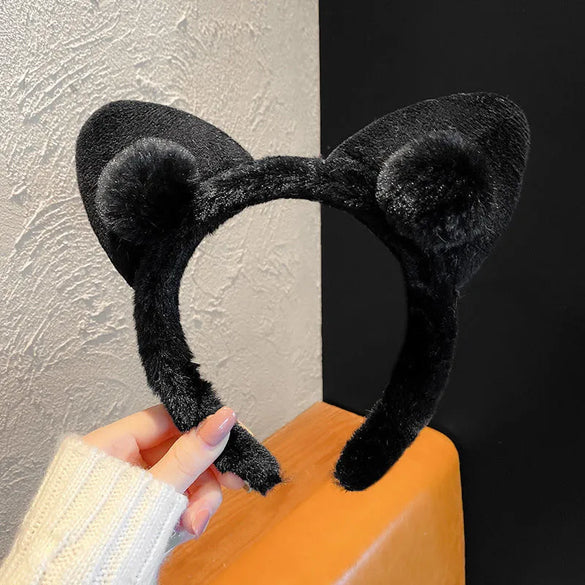 Women'S Cartoon Style Cute Bear Flower Antlers Plush Handmade Hair Band