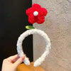 Women'S Cartoon Style Cute Bear Flower Antlers Plush Handmade Hair Band