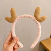 Women'S Cartoon Style Cute Bear Flower Antlers Plush Handmade Hair Band