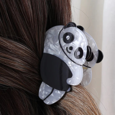 Women'S Cartoon Style Cute Bear Panda Acetic Acid Sheets Hair Claws