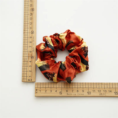 Women'S Cartoon Style Printing Cloth Satin Large Intestine Hair Ring Hair Tie