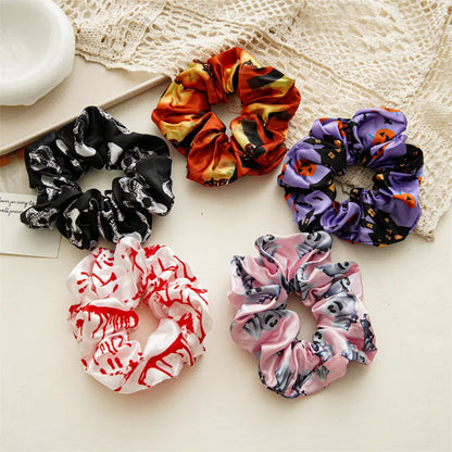 Women'S Cartoon Style Printing Cloth Satin Large Intestine Hair Ring Hair Tie