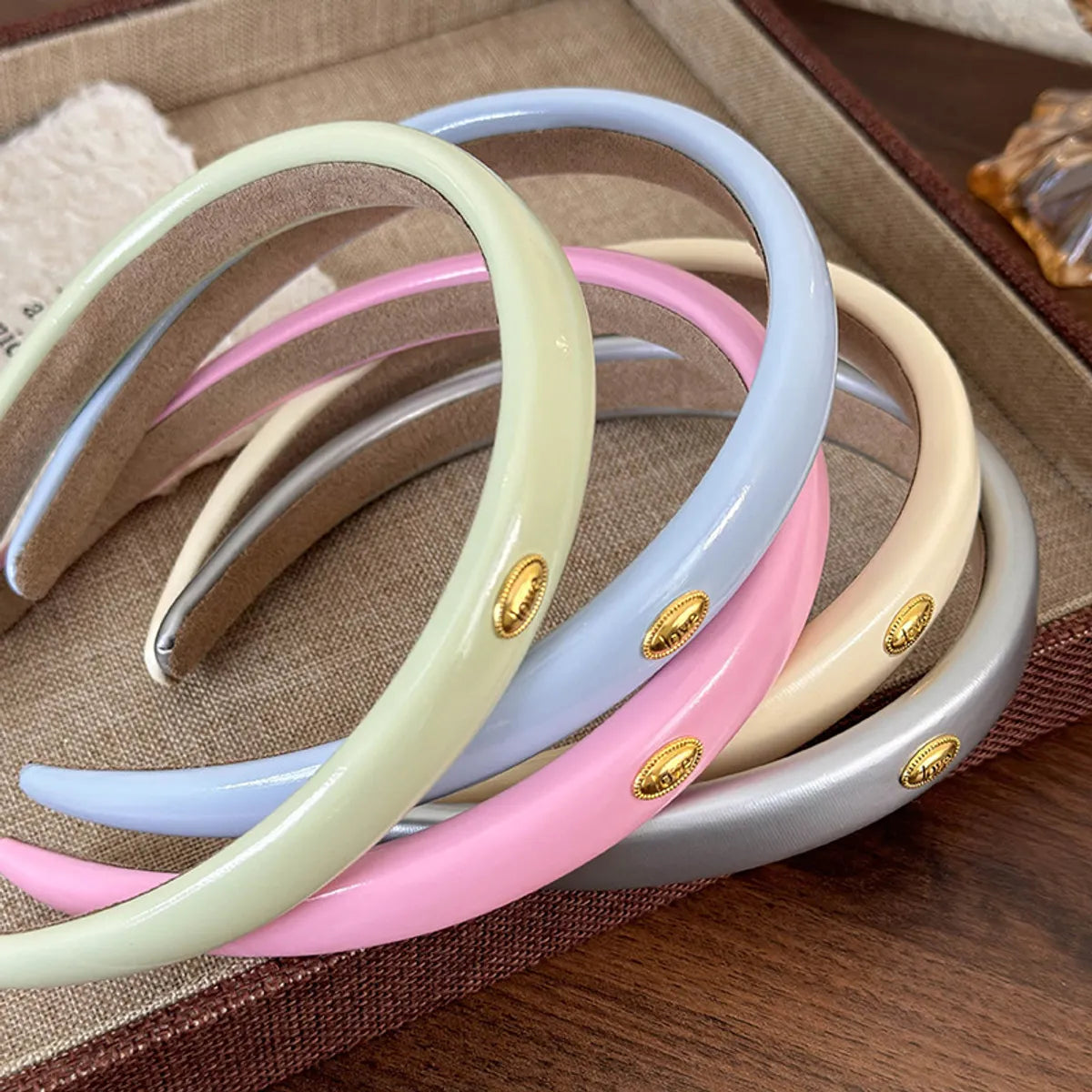 Women'S Casual Cute Classic Style C Shape Letter Leather Hair Band