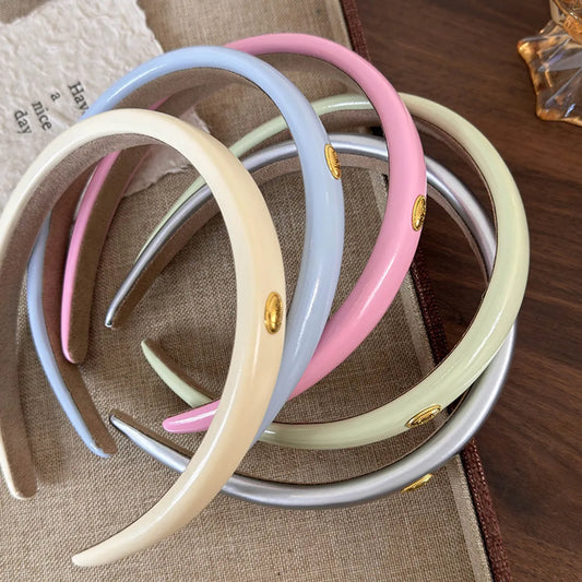 Women'S Casual Cute Classic Style C Shape Letter Leather Hair Band