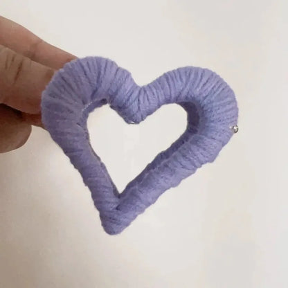 Women'S Casual Cute Heart Shape Yarn Handmade Hair Claws