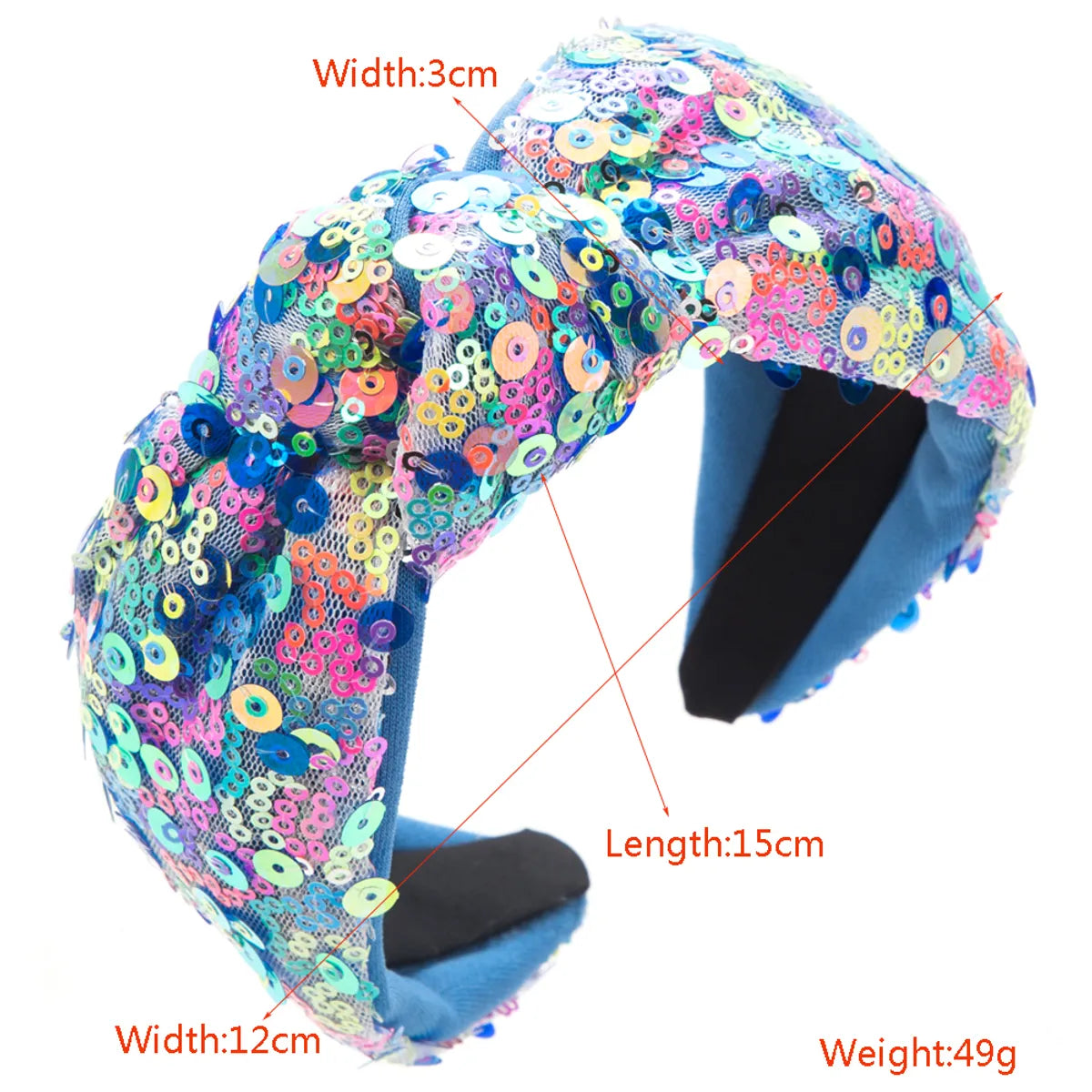 Women'S Casual Cute Sweet Flower Cloth Sequins Appliques Hair Band