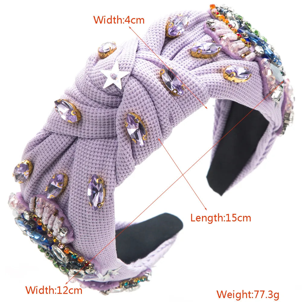 Women'S Casual Cute Sweet Letter Cloth Inlay Rhinestones Pearl Hair Band