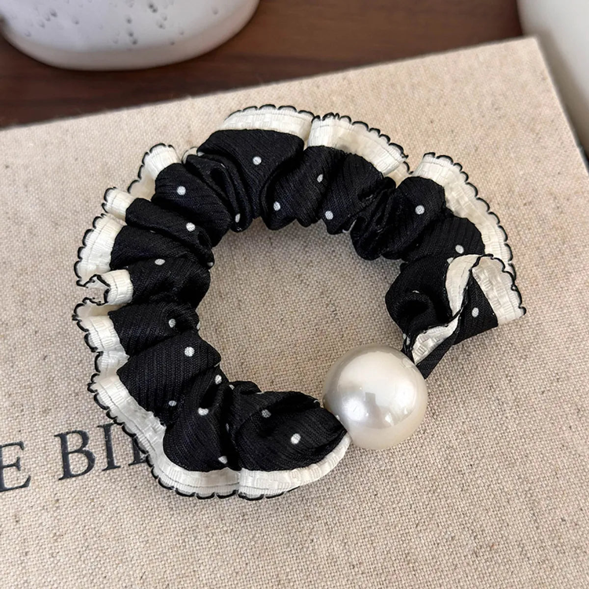 Women'S Casual Elegant Polka Dots Resin Pearl Net Yarn Hair Tie