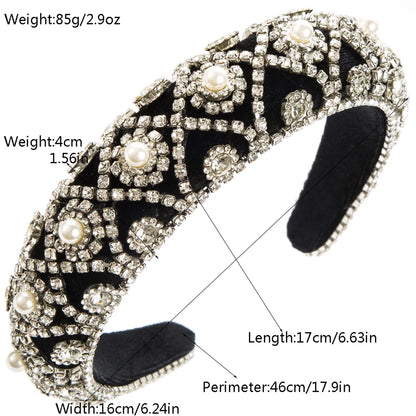 Women'S Casual Glam Shiny Round Alloy Inlay Glass Hair Band