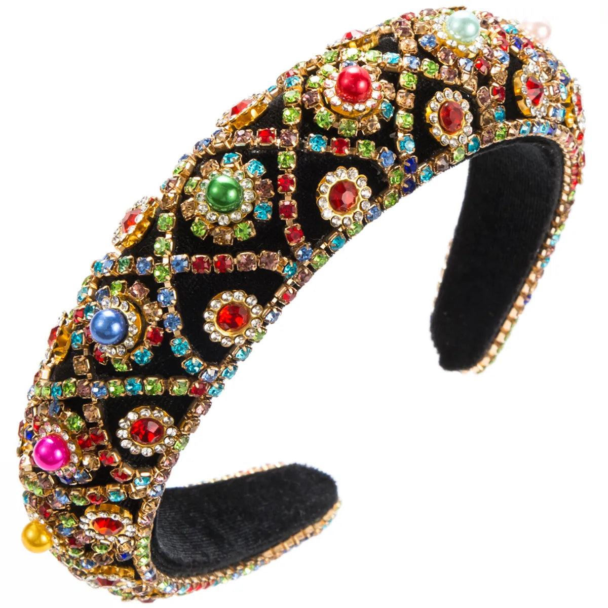 Women'S Casual Glam Shiny Round Alloy Inlay Glass Hair Band