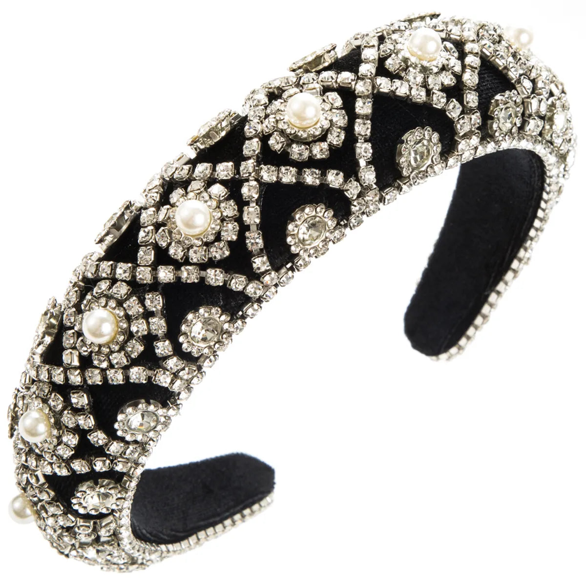 Women'S Casual Glam Shiny Round Alloy Inlay Glass Hair Band