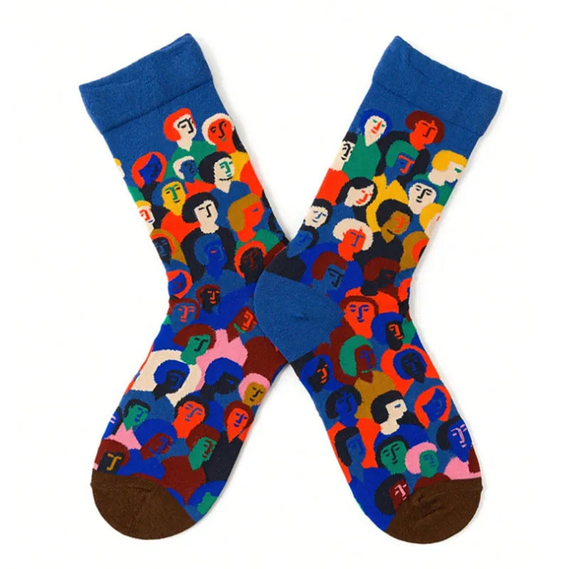 Women'S Casual Hip-Hop Cartoon Polyester Crew Socks A Pair