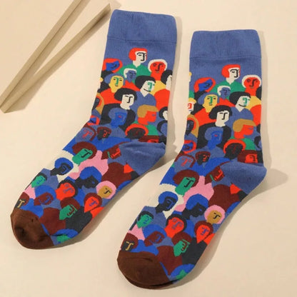 Women'S Casual Hip-Hop Cartoon Polyester Crew Socks A Pair