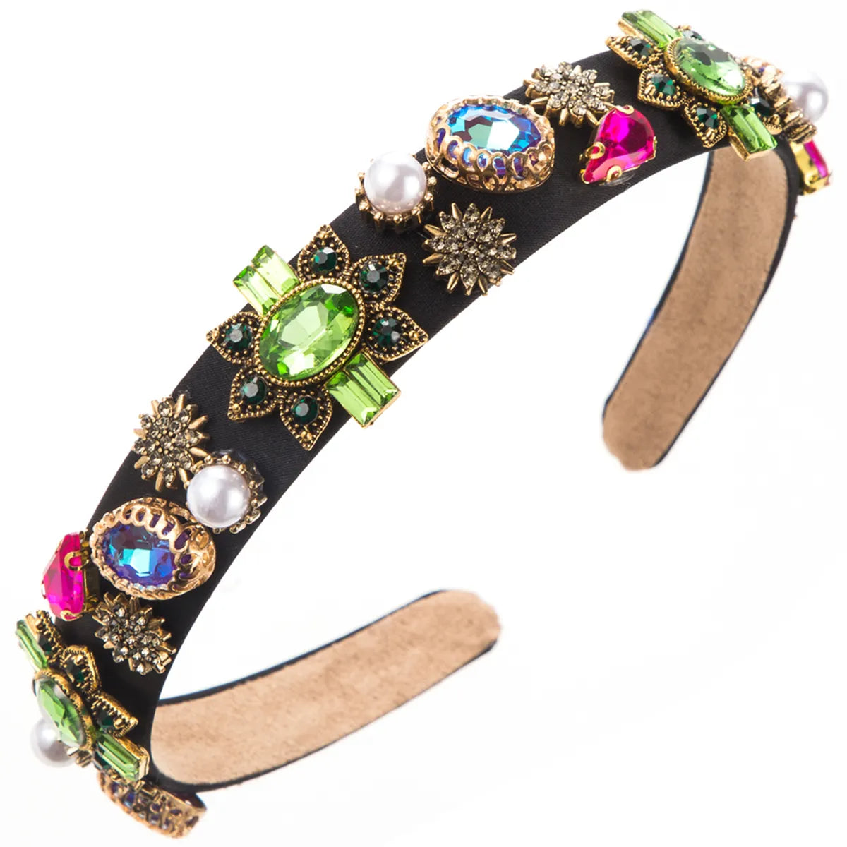 Women'S Casual Modern Style Classic Style Color Block Alloy Inlay Rhinestones Hair Band