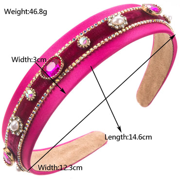 Women'S Casual Modern Style Classic Style Geometric Alloy Cloth Inlay Artificial Pearls Rhinestones Hair Band