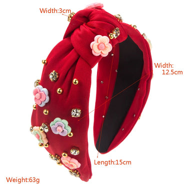 Women'S Casual Modern Style Flower Cloth Inlay Rhinestones Hair Band