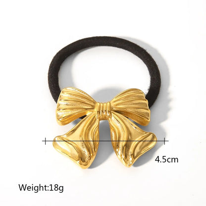 Women'S Casual Modern Style Square Bow Knot Shell 304 Stainless Steel Metal Shiny Metallic Hair Tie