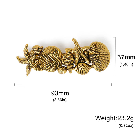 Women'S Casual Retro Simple Style Starfish Shell Mulberry Silk Plating Hair Clip