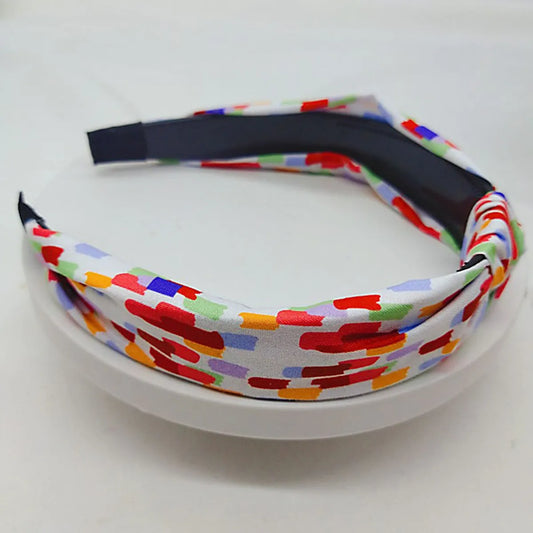 Women'S Casual Retro Stripe Cloth Printing And Dyeing Printing Hair Band