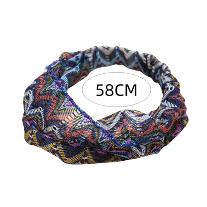 Women'S Casual Retro Stripe Cloth Printing Hair Band