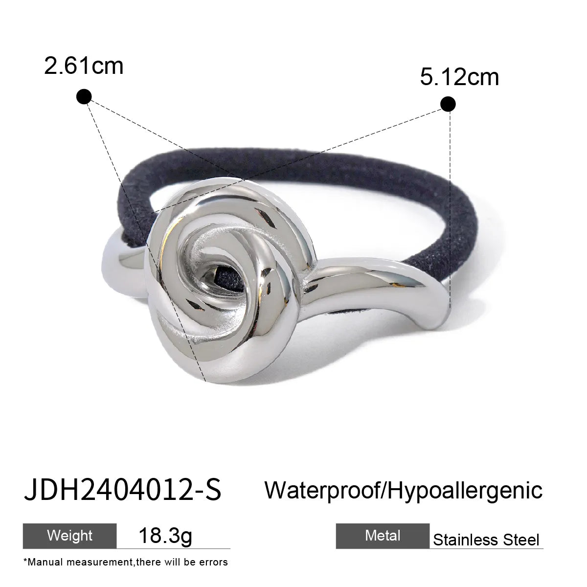 Women'S Casual Simple Style Classic Style Solid Color 304 Stainless Steel Hair Tie