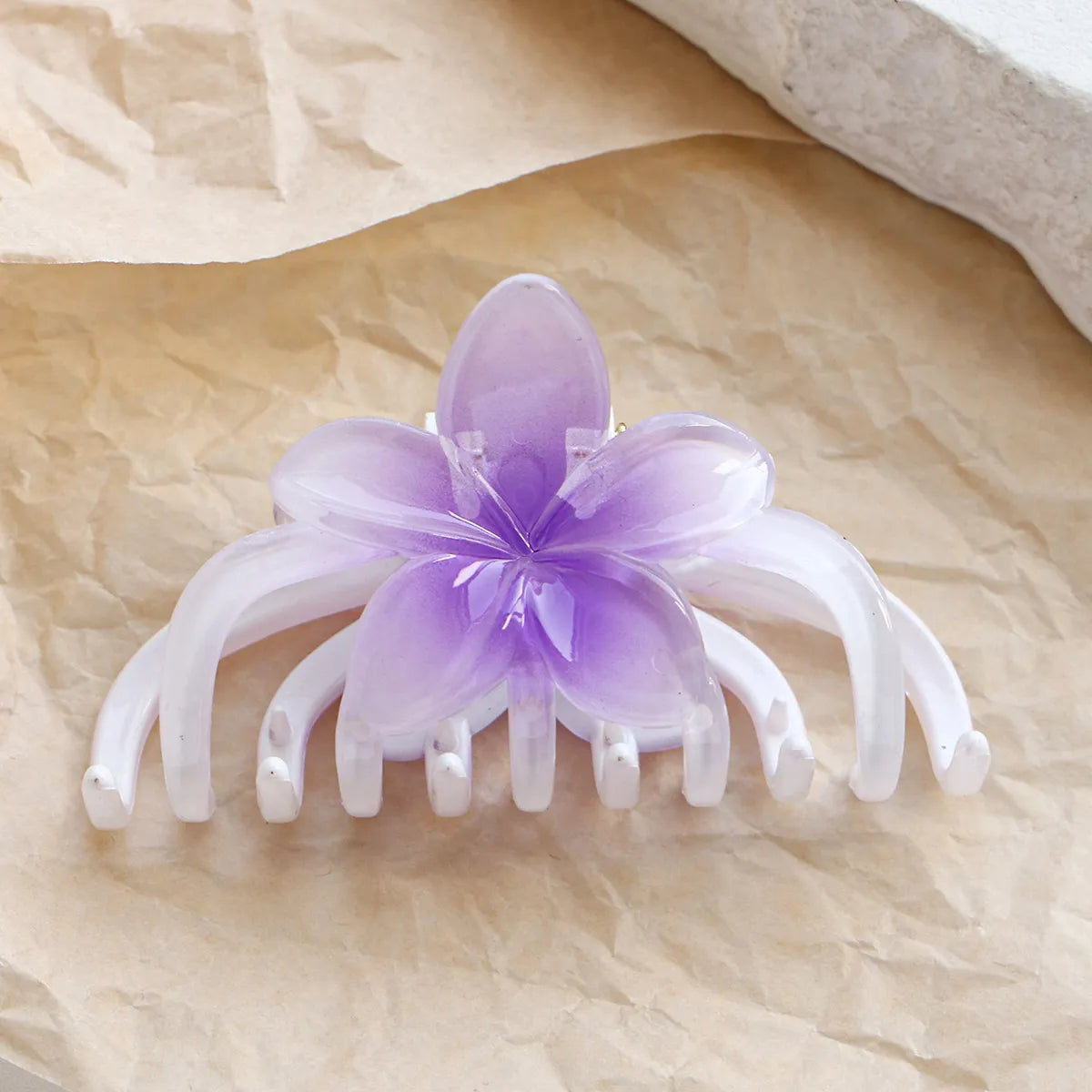 Women'S Casual Simple Style Flower Plastic Resin Stoving Varnish Hair Claws