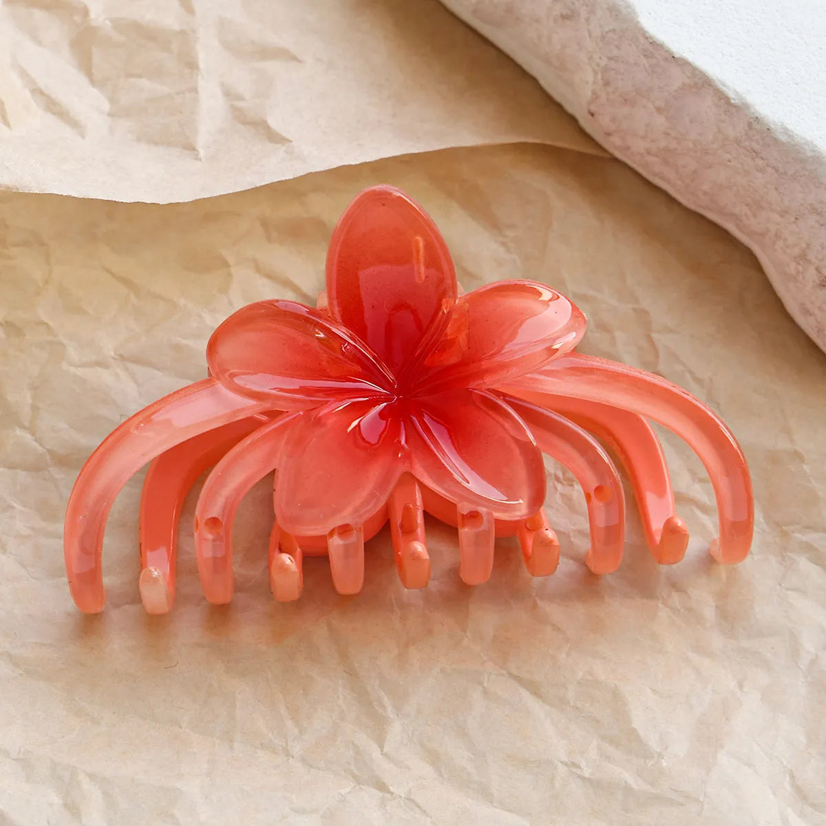 Women'S Casual Simple Style Flower Plastic Resin Stoving Varnish Hair Claws