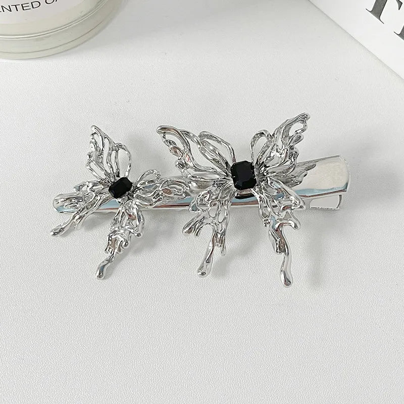 Women'S Casual Simple Style Heart Shape Bow Knot Alloy Plating Zircon Hair Clip