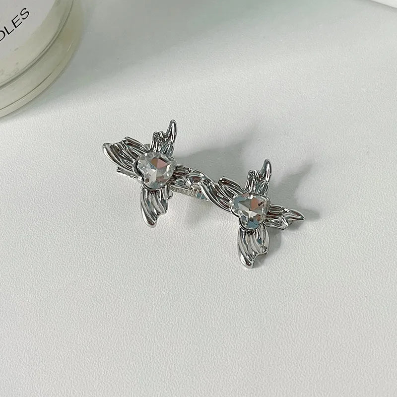 Women'S Casual Simple Style Heart Shape Bow Knot Alloy Plating Zircon Hair Clip