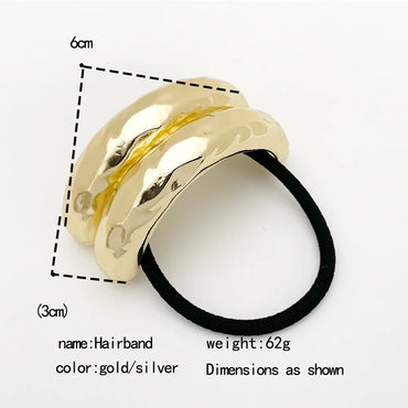 Women'S Casual Simple Style Solid Color Alloy Elastic Band Hair Tie