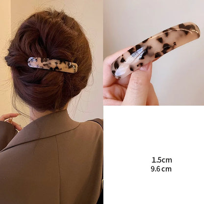 Women'S Casual Simple Style Solid Color Leopard Zinc Alloy Hair Clip