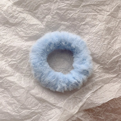 Women'S Casual Simple Style Solid Color Plush Hair Tie