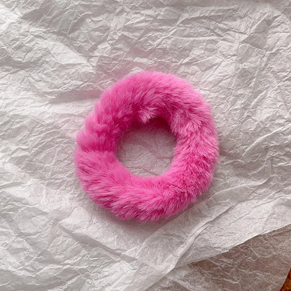 Women'S Casual Simple Style Solid Color Plush Hair Tie