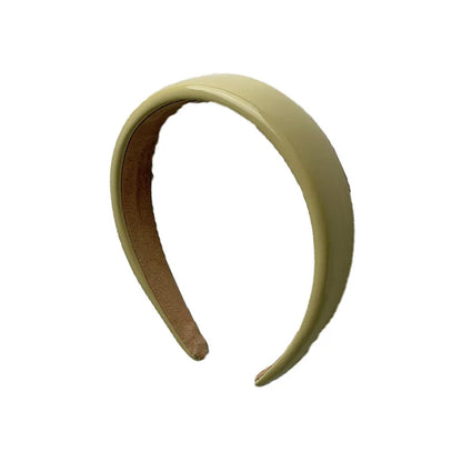 Women'S Casual Simple Style Solid Color Pu Leather Hair Band