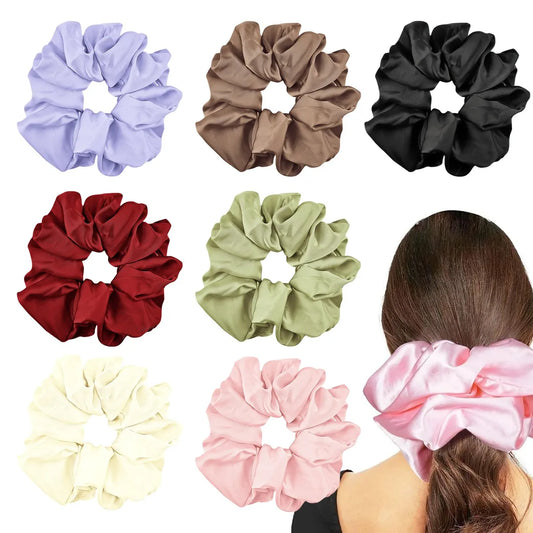 Women'S Casual Simple Style Solid Color Satin Hair Tie