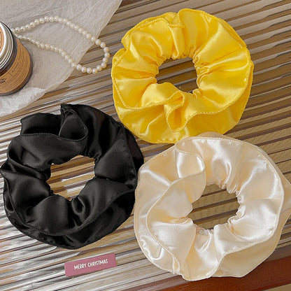 Women'S Casual Simple Style Solid Color Satin Hair Tie