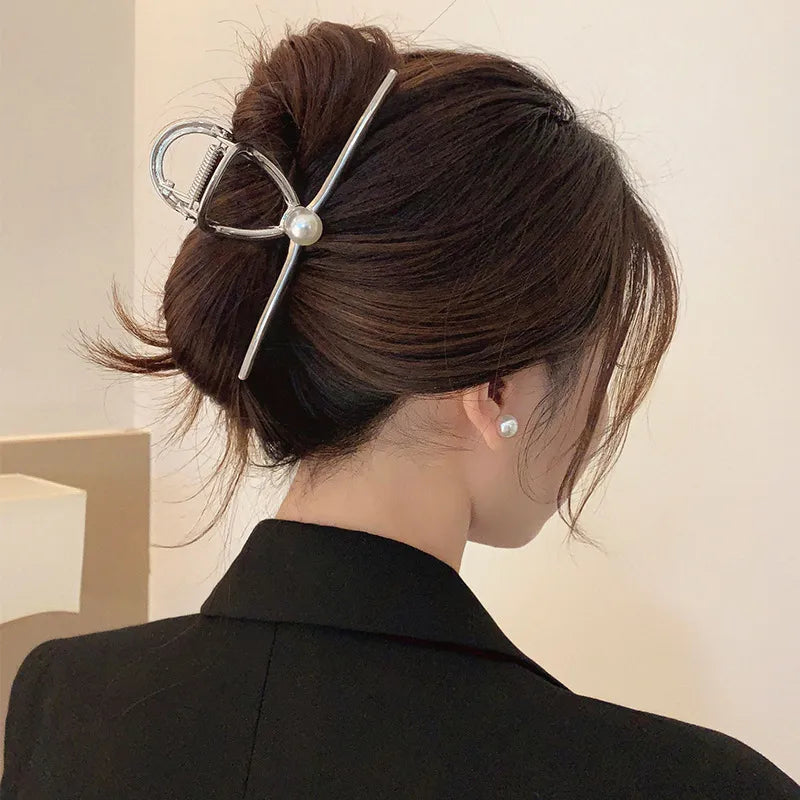 Women'S Casual Simple Style Star Solid Color Alloy Metal Hollow Out Hair Clip Hairpin Hair Claws