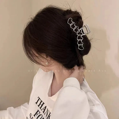 Women'S Casual Simple Style Star Solid Color Alloy Metal Hollow Out Hair Clip Hairpin Hair Claws