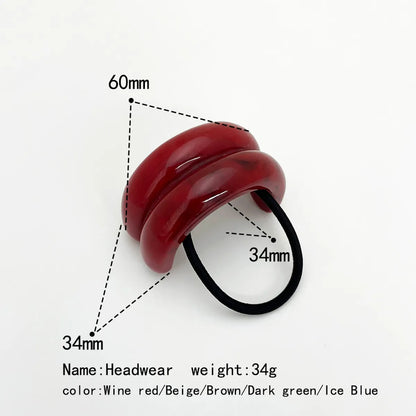 Women'S Casual Simple Style U Shape Elastic Band Resin Hair Tie