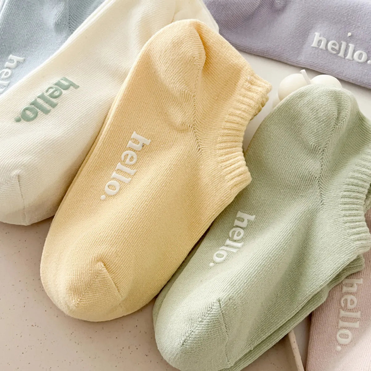 Women'S Casual Solid Color Cotton Ankle Socks A Pair