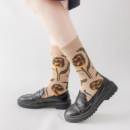 Women'S Casual Squirrel Flower Cotton Ankle Socks A Pair