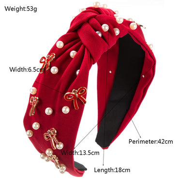 Women'S Casual Vacation Classic Style Bow Knot Alloy Inlay Artificial Pearls Hair Band